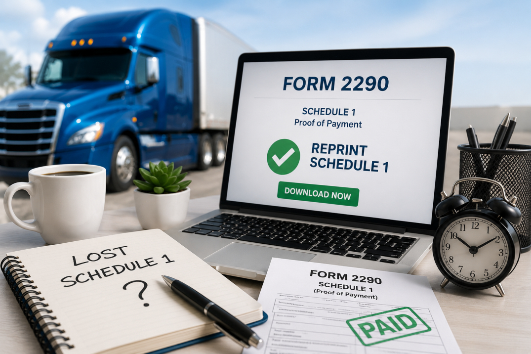 Lost Schedule 1 Reprint: How to Get Your Form 2290 Proof of Payment Back in Minutes